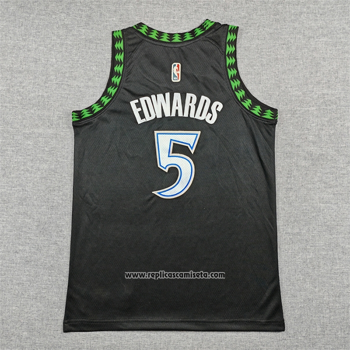 Camiseta Nino Minnesota Timberwolves Anthony Edwards NO 5 Classic 2025-26 Negro